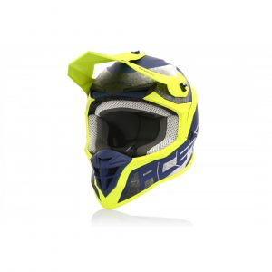 Casco Motocross Acerbis Linear Amarillo Azul y Negro
