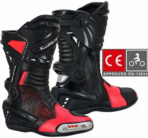 BOTAS DE MOTO DEPORTIVAS ASSEN RACE ROJO NEGRO