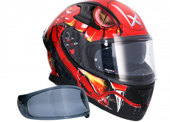 AXOR HELMETS Casco Integral APEX VENOMOUS DV Negro y Rojo