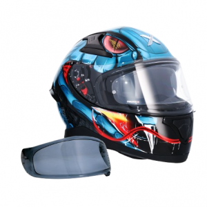 AXOR HELMETS Casco Integral APEX VENOMOUS DV Negro y Azul