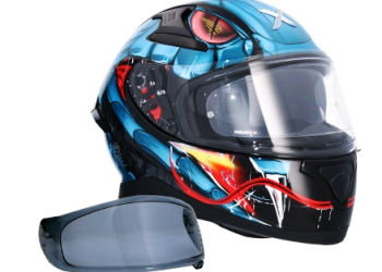 AXOR HELMETS Casco Integral APEX VENOMOUS DV Negro y Azul