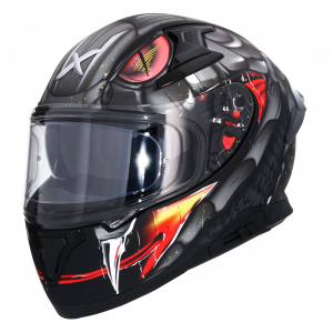 AXOR HELMETS Casco Integral APEX VENOMOUS DV Negro y Gris