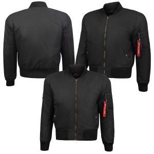 CAZADORA DE MOTO BOMBER BONETTI HOMBRE NEGRA