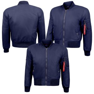 CAZADORA DE MOTO BOMBER BONETTI HOMBRE AZUL MARINO