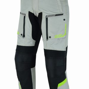 Pantalón moto hombre, cuatro estacione, invierno y verano, color gris, negro, azul y rojo. Impermeable, protecciones homologadas. Full Gas Motor. Mejorada del Campo. Madrid