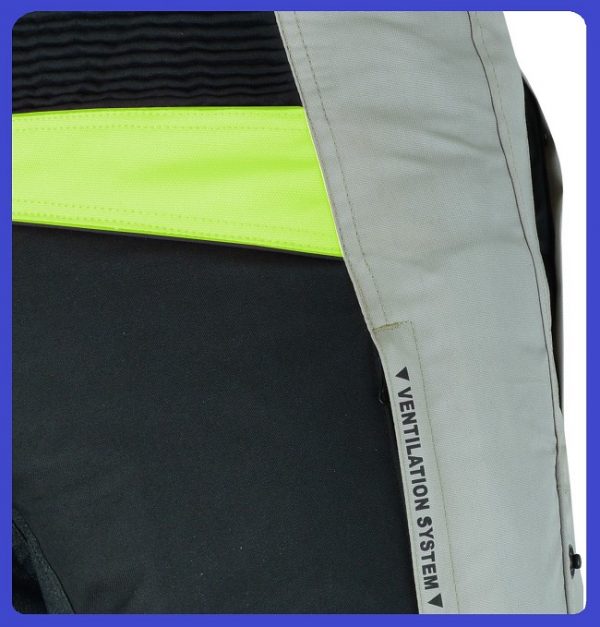 Pantalón moto hombre, cuatro estacione, invierno y verano, color gris, negro, azul, rojo, flúor. Impermeable, protecciones homologadas. Pantalón moto Kangroute Oceano en Full Gas Motor. Mejorada del Campo. Madrid
