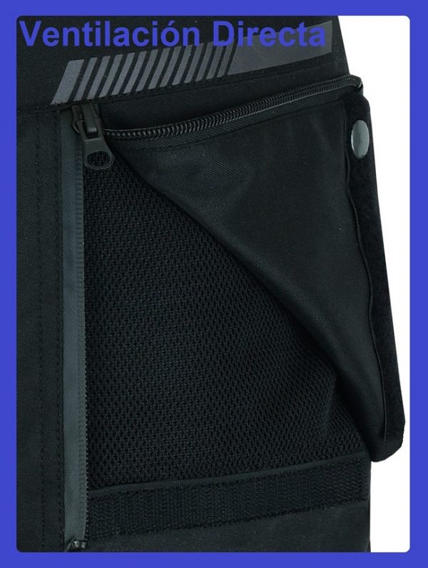 Pantalón moto hombre, cuatro estacione, invierno y verano, color gris, negro, azul y rojo. Impermeable, protecciones homologadas. Full Gas Motor. Mejorada del Campo. Madrid