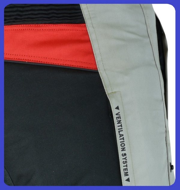 Pantalón moto hombre, cuatro estacione, invierno y verano, color gris, negro, azul, rojo, flúor. Impermeable, protecciones homologadas. Pantalón moto Kangroute Oceano en Full Gas Motor. Mejorada del Campo. Madrid
