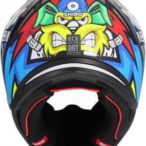 CASCO INTEGRAL SHIRO HUNTER RACCOON ROJO / AMARILLO