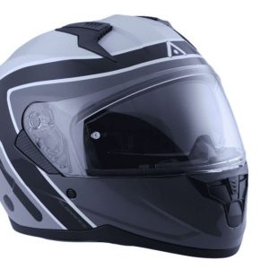 CASCO INTEGRAL ADN STELVIO WARMUP GRIS BLANCO