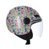 Casco moto Shiro KIOTO DOODLE LIVE. Casco moto jet con diseño original para hombre, mujer, niño o niña. Ideal como regalo. Color blanco. Tallas YM, YL, XS, X, M, L, XL
