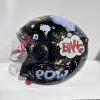 Casco moto Shiro Kioto Boom. Casco moto jet con diseño original para hombre, mujer, niño o niña. Ideal como regalo. Color negro o blanco. Tallas YM, YL, XS, X, M, L, XL