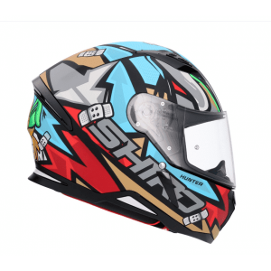CASCO INTEGRAL SHIRO HUNTER RACCOON ROJO / AZUL