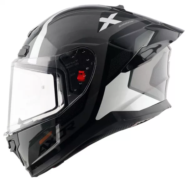 Casco moto integral Axor Saber Spark original para hombre y mujer con pinlock, color gris y blanco perla, alerón trasero. Envío gratis en España. Casco Axor al mejor precio en Full Gas Motor. Mejorada del Campo. Madrid