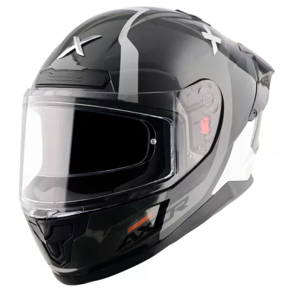 Casco moto integral Axor Saber Spark original para hombre y mujer con pinlock, color gris y blanco perla, alerón trasero. Envío gratis en España. Casco Axor al mejor precio en Full Gas Motor. Mejorada del Campo. Madrid
