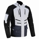 chaqueta moto cordura hombre Kangroute Saturno blanco gris negro