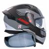 Casco de moto integral Shiro Katana Orbe color Gris Mate con REGALO VISOR NEGRO adicional Calota de resina tipo ABS. Sistema de cierre micrométrico.100% desmontable y lavable. Visor solar interior. HOMOLOGACIÓN ECE 22.06 - Full Gas Motor. Mejorada del Campo. Madrid