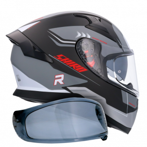 Casco de moto integral Shiro Katana Orbe color Gris Mate con REGALO VISOR NEGRO adicional Calota de resina tipo ABS. Sistema de cierre micrométrico.100% desmontable y lavable. Visor solar interior. HOMOLOGACIÓN ECE 22.06 - Full Gas Motor. Mejorada del Campo. Madrid