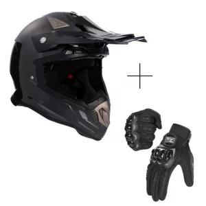 CASCO MOTOCROSS MX-917 CARBON + GUANTES