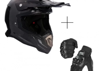 CASCO MOTOCROSS MX-917 CARBON + GUANTES