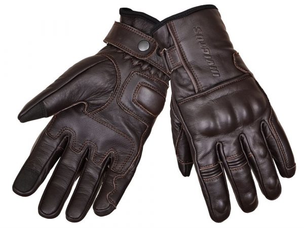 Guantes de moto de cuero Invictus El Bravo Marrón, homologados CE con protecciones rígidas, disponibles en varias tallas