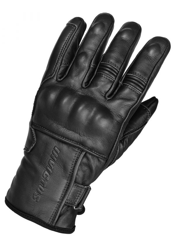 Guantes de moto de cuero Invictus El Bravo Negros, homologados CE con protecciones rígidas, disponibles en varias tallas. Dedo táctil móvil