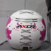 Casco jet barato para hombre, mujer, niño o niña color blanco con flores rosas. Full Gas Motor Mejorada del Campo. Madrid