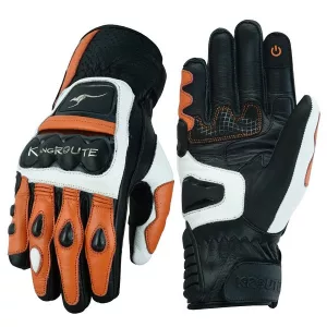 GUANTES CORTOS CUERO ELBRUS NARANJA