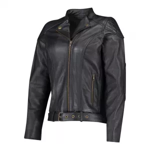 CHAQUETA DE CUERO PARA MUJER ELECTRA NEGRA