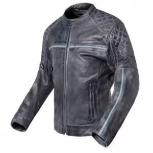CHAQUETA DE MOTO DE CUERO ENVEJECIDO VINTAGE INVICTUS DEDALO CUERO