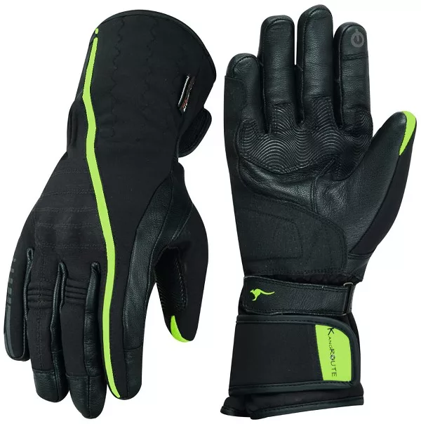 Guantes moto invierno Kangroute Pyrenees, Cordura negro y flúor o negro y blanco. Protecciones homologadas