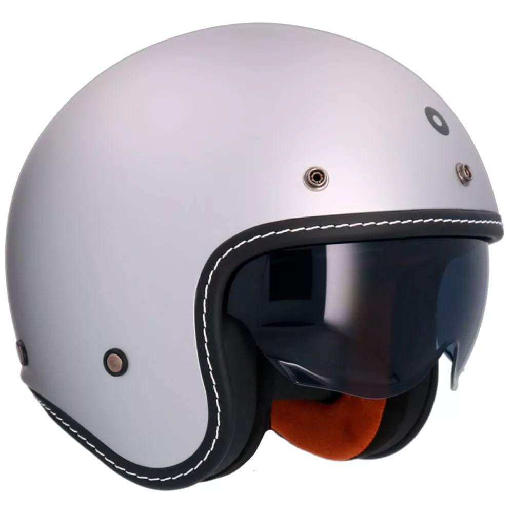 Casco jet Axor (Shiro) Dallas. Estilo retro sin pantalla y con gafa solar. Homologación ECE 22.06 para hombre y mujer. Oferta en Full Gas Motor. Mejorada del Campo. Madrid