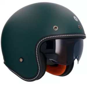 Casco jet Axor (Shiro) Dallas. Estilo retro sin pantalla y con gafa solar. Homologación ECE 22.06 para hombre y mujer. Oferta en Full Gas Motor. Mejorada del Campo. Madrid