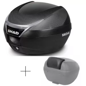 Baúl moto SHAD SH34 carbono + Respaldo