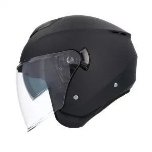 Casco jet Shiro Ibiza Monocolor, un casco de moto ligero, cómodo y práctico, ideal para uso urbano. Disponible en negro, verde y azul mate, incorpora visor solar interior, cierre micrométrico y diseño compacto. Perfecto para hombre y mujer que buscan comodidad y facilidad de uso en el día a día. Full Gas Motor. Mejorada del Campo. Madrid
