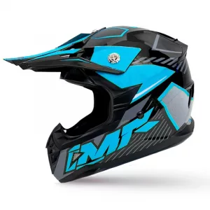 CASCO IMR MX WOLF. Casco de motocross para niño y niña homologado, seguro y barato. Tallas YS, YM, YL para 49 cm, 50, cm, 51, cm, 52, cm 53 cm, 54 cm. Casco off-road infantil color azul y negro. Homologación ECE/ONU 22.05.P (EU)