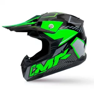 CASCO IMR MX WOLF. Casco de motocross para niño y niña homologado, seguro y barato. Casco off-road infantil color verde y negro. Homologación ECE/ONU 22.05.P (EU)