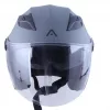 Casco moto jet barato con pantalla y gafa solar, homologado ECE 22.06 para hombre y mujer color gris mate. Full Gas Motor. Mejorada del Campo. Madrid