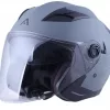 Casco moto jet barato con pantalla y gafa solar, homologado ECE 22.06 para hombre y mujer color gris mate. Full Gas Motor. Mejorada del Campo. Madrid