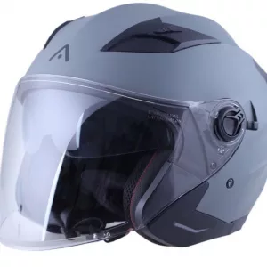 Casco moto jet barato con pantalla y gafa solar, homologado ECE 22.06 para hombre y mujer color gris mate. Full Gas Motor. Mejorada del Campo. Madrid