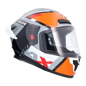 CASCO INTEGRAL SABER X SPORTS NEGRO NARANJA BRILLO
