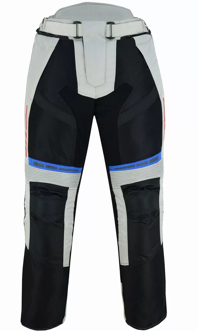 Pantalón de moto de verano Kangroute Hefesto azul rojo gris